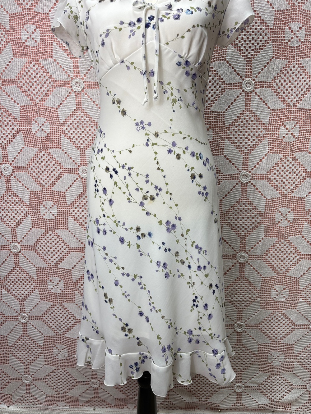 Just Choon Floral Ruffle Midi Dress Size 5 - Picture 5 of 11
